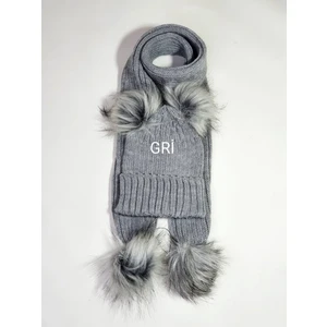Meriç Bebe Unisex Extra Esnek Örgülü Ponponlu Atkı & Bere 2'li Takım