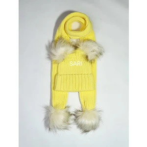 Meriç Bebe Unisex Extra Esnek Örgülü Ponponlu Atkı & Bere 2li Takım