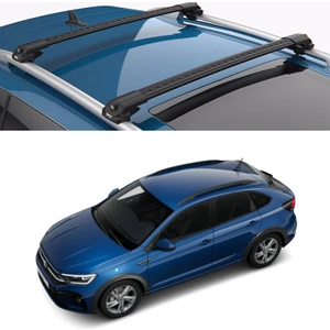Turtle Can Carry Volkswagen Taigo Turtle Air-1 Tavan Ara Atkı Seti, Portbagaj, Bisiklet , Kayak Taşıyıcı, Siyah ve Gri Renk