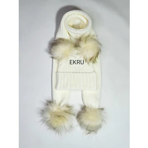 Meriç Bebe Unisex Extra Esnek Örgülü Ponponlu Atkı & Bere 2li Takım