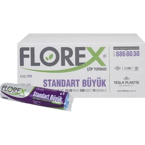 526 Standart Büyük Siyah Çöp Poşeti 10 Adet x 50'li Koli 65 cm x 80 cm