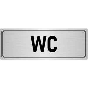 Özarslan Dizayn Metal Yönlendirme Levhası, Departman Kapı İsimliği Wc 5X20 cm Gümüş Renk