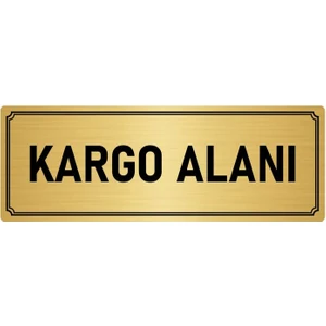 Özarslan Dizayn Metal Yönlendirme Levhası, Departman Kapı İsimliği Kargo Alanı 10X20 cm Altın Renk