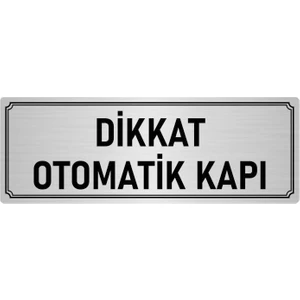 Özarslan Dizayn Metal Yönlendirme Levhası, Departman Kapı İsimliği Otomatik Kapı 7X20 cm Gümüş Renk