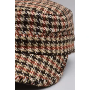 Desenli Kaz Ayağı Kastro Şapka Kasket Outdoor Yünlü Castro Kep Kiremit