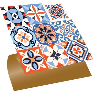 Kendinden Yapışkanlı Tezgah Arası Kaplama Meksika 019 Karma Desenli Pvc Karo 30X30 cm 56 Adet 5m2