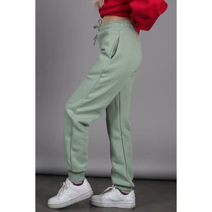 Kadın Mint Yeşili Beli Lastikli Şardonlu Eşofman Altı MG1568