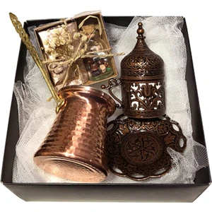 Miray Hediyelik Bakır Döküm Fincan & Cezve Takımı