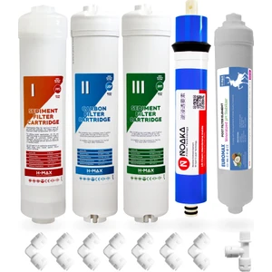 H-MAX Reverse Osmosis System Quick Type 5'li Filtre Seti Membranlı Kapalı Kasa Su Arıtma Cihazları Uyumlu - 0069