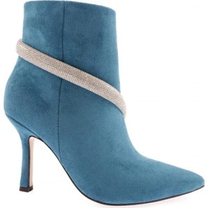 5726-424  Bilekten Çarpraz Silver Taşli Zincir Edtayli  Kadin  Topuklu Bot