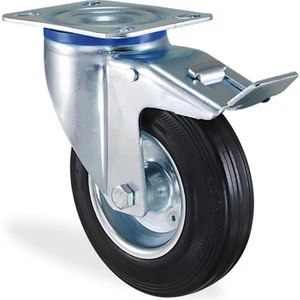 Kama Frenli Oynak Tablalı 150 x 40 mm Teker Siyah Burçlu Ağır Yük Tekeri