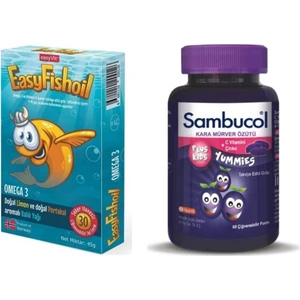 EasyFishoil Omega 3 + Sambucol Plus Kids Yummies 60 Tablet
