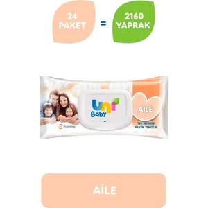 Uni Baby Aile Islak Mendil 24'lü 2160 Yaprak