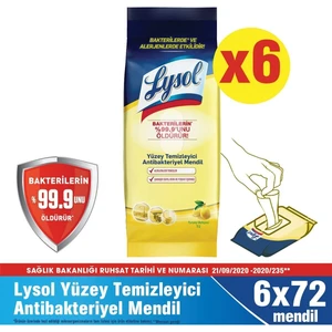 Yüzey Temizleyici Antibakteriyel Islak Mendil 6X72’'lı 432 Yaprak