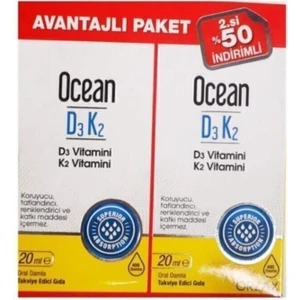 Ocean Ocean Vitamin D3k2 Damla 20 Ml 2'Li  Paket