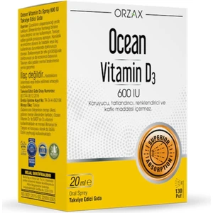 Ocean Orzax Ocean Vitamin D3 600 Iu Sprey 20 Ml