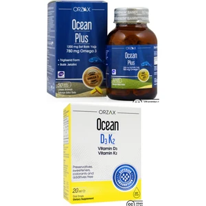 Ocean Ocean Plus Omega3 1200mg 50 Kapsül Ve Ocean Vitamin D3k2 Damla 20ml