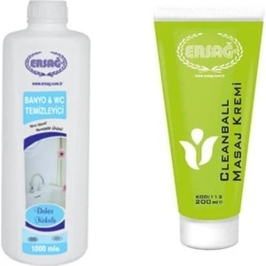 200 ml Cleanball Masaj Kremi + Bahar Kokulu Banyo Wc Temizleyici 1000 ml