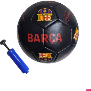 Fc Barcelona Lisanslı Tam Kadro Imzalı 4 Astar El Dikişli 400 gr Futbol Top No:5 Tüm Zemin + Pompa
