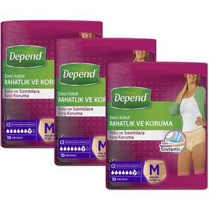 Emici Külot 10 'Lu Orta Boy Kadın - 3'Lü Paket