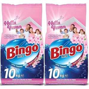 Matik Toz Çamaşır Deterjanı 20 kg Beyazlar ve Renkliler (2PK*10 kg) (134 Yıkama) (Mutlu Yuvam)
