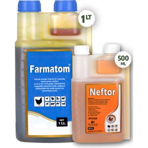 2li Set Kuşlar Için Farmatom Vitamin 1 Lt Neftor Hırıltı Seti 500 ml Set