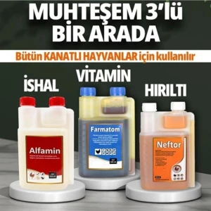 Malatya Yem Farmatom Vitamin-Neftor Hırıltı-Alfamin Ishal 3*500ML