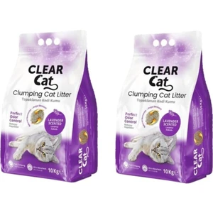 Clear Cat Clearcat Lavanta Kokulu Bentonite Doğal Topaklaşan Kedi Kumu 10 Lt x 2 Adet