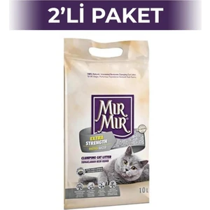 Mır mır Aktif Karbonlu Topaklaşan Bentonit Kedi Kumu 2 x 10 L