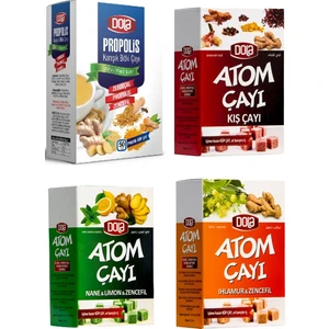 Atom Çayı 4'lü Paket Kış Çayı-Nane Limon-Ihlamur ve Propolis Çayı