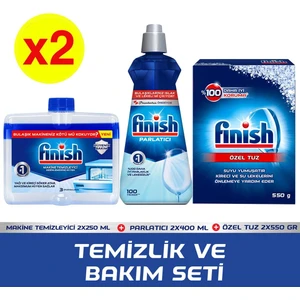Temizlik ve Bakım Seti (Parlatıcı 400 Ml+Makine Temizleyici Sıvı 250 ml + Tuz 500 Gr) X2 Adet