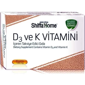 Shiffa Home D3 Ve K Vitamini Içeren Takviye Edici Gıda Takviyesi 30 Kapsül