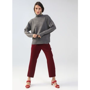 Fabrika Comfort Normal Bel Basic Bordo Kadın Pantolon Cm-Vıetnam