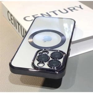 M.TK Moveteck Apple Iphone 11 Uyumlu Kılıf Kamera Lens Korumalı Logo Gösteren Halkalı Arkası Şeffaf Parlak Kenarlı