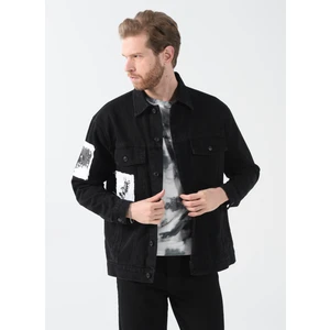 Black On Black Denim Ceket, L, Antrasit