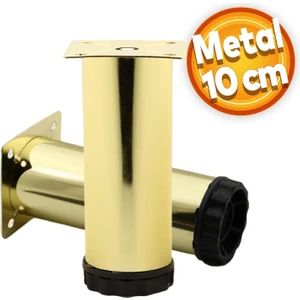 Akça Ayarlanabilir Mobilya Kanepe Koltuk Baza Yükseltme Yükseltici Ayağı Metal Ayakları 10 Cm Gold