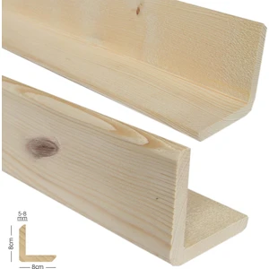 Ahşap L Profil 8,0 x 8,0 Cm LADİN RENDELİ