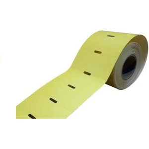 38X80 Termal Karton Raf Etiketi Sarı Zemin 10 Adet Rulo Ortadan DELİKLİ(500LÜ) 5000 Etiket
