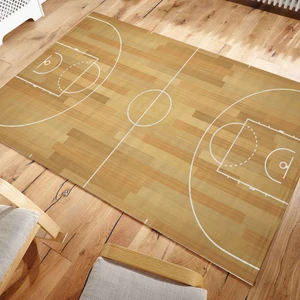 Basketbol Sahası Genç Odası Çocuk Odası Oyun Halısı Dijital Baskı Yumuşak Yüzey Basketbol Oyunu Halı