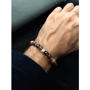 Padore Accessory Erkek - Şık Tasarım Dumanlı Kuvars Doğal Taş Bileklik |  Handcrafted