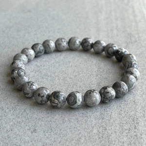 Padore Accessory Unisex - Gri Renk Jasper Doğal Taş Padore Bileklik | Handmade