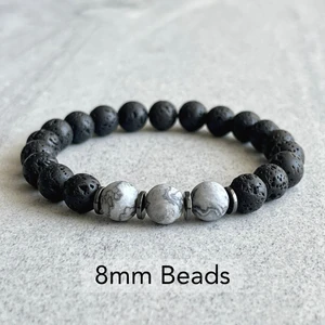 Padore Accessory Unisex - Sevgi ve Inanç Bileklliği > Jasper ve Lav Doğal Taşlı | Handcrafted