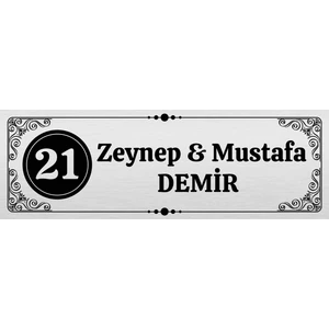 Kişiye Özel Metal Kapı Isimliği Kapı Numarası 15X5 cm