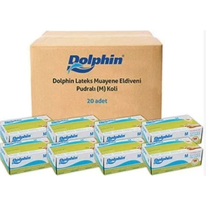 Pudralı Latex Eldiven M Beden 100'LÜ x 20 Paket Koli