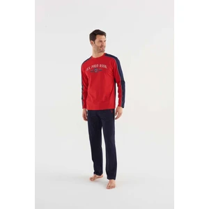 U.S. Polo Assn. Erkek Kırmızı Yuvarlak Yaka Pijama Takım