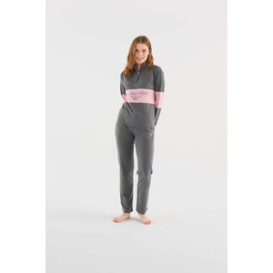 U.S. Polo Assn. Kadın Antrasit Melanj Pijama Takımı