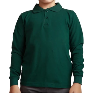Unisex Çocuk Polo Yaka Uzun Kol Okul T-Shirt