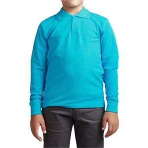 Unisex Çocuk Polo Yaka Uzun Kol Okul T-Shirt