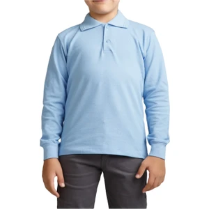 Unisex Çocuk Polo Yaka Uzun Kol Okul T-Shirt
