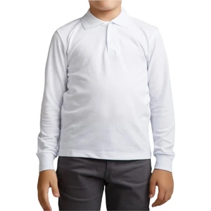 Unisex Çocuk Polo Yaka Uzun Kol Okul T-Shirt